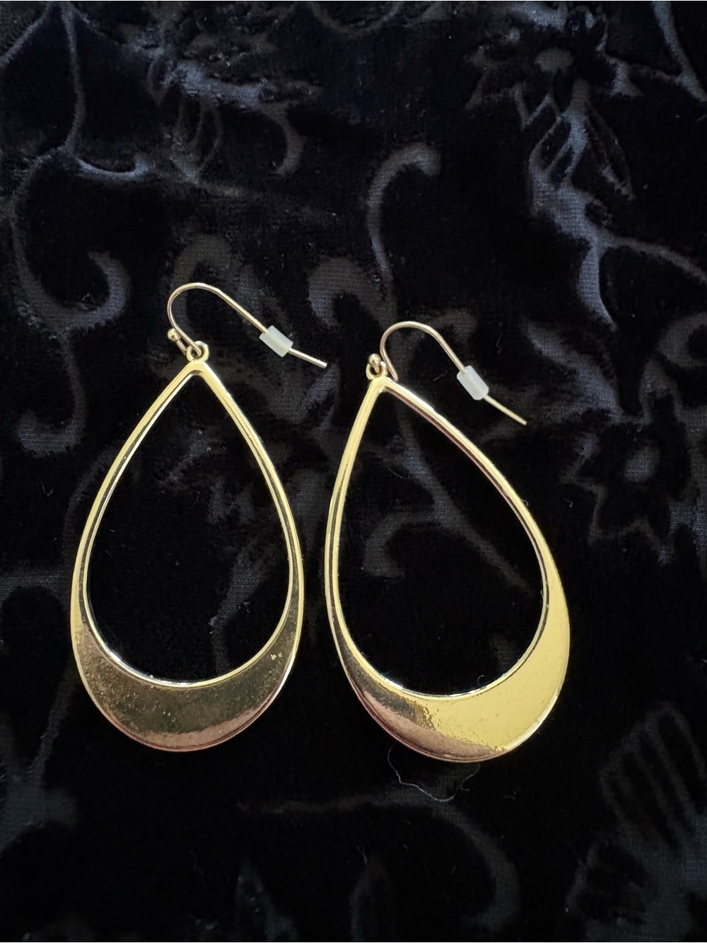 Goldtone Teardrop Oval Hoop Earrings